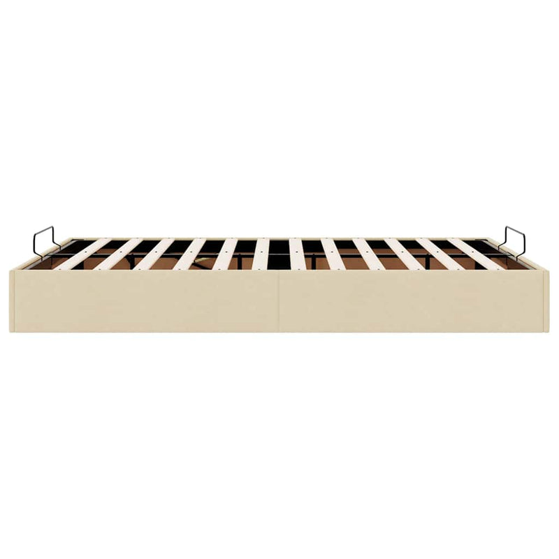 vidaXL Ottomán krémszínű szövet ágykeret matrac nélkül 140 x 190 cm
