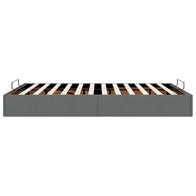 vidaXL Ottomán sötétszürke szövet ágykeret matrac nélkül 140x200 cm