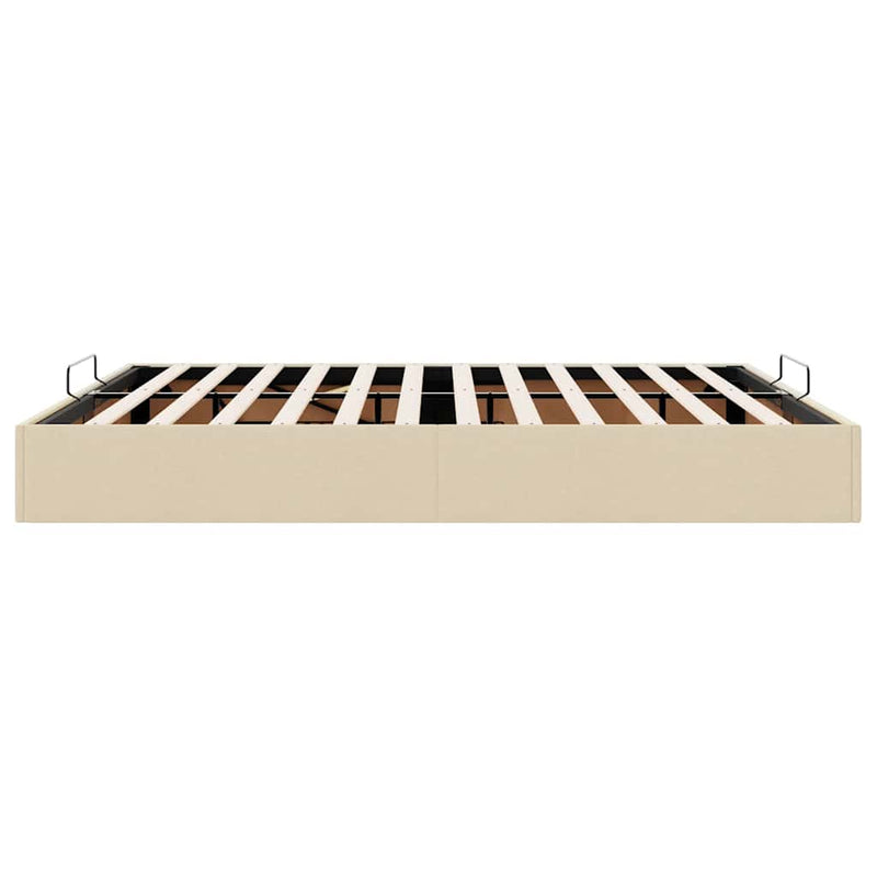 vidaXL Ottomán krémszínű szövet ágykeret matrac nélkül 160 x 200 cm