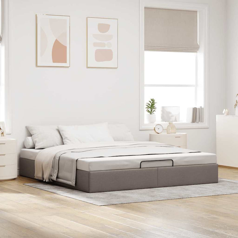 vidaXL Ottomán ágykeret matrac nélkül tópszín 180x200 cm anyagból