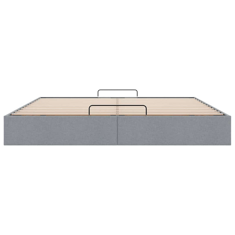 vidaXL Ottomán világosszürke szövet ágykeret matrac nélkül 200 x 200cm
