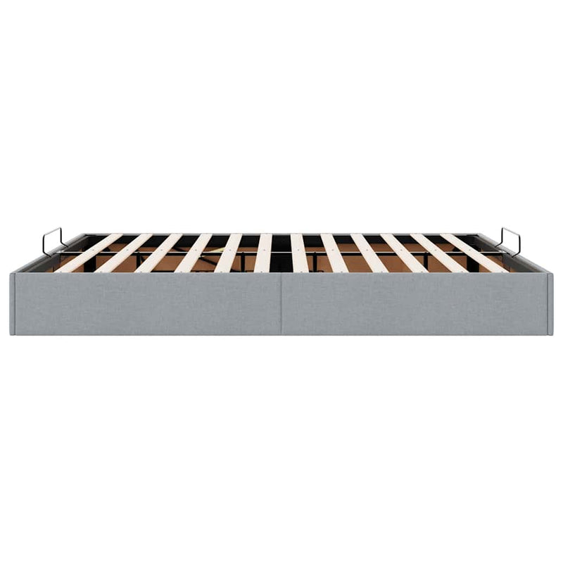 vidaXL Ottomán világosszürke szövet ágykeret matrac nélkül 200 x 200cm