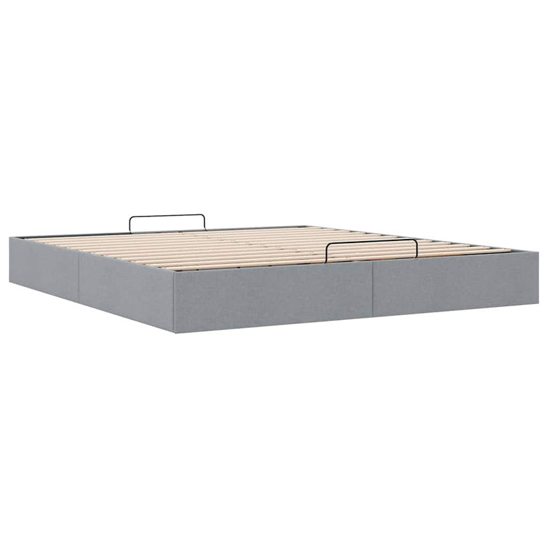 vidaXL Ottomán világosszürke szövet ágykeret matrac nélkül 200 x 200cm