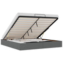 vidaXL Ottomán sötétszürke szövet ágykeret matrac nélkül 200 x 200 cm