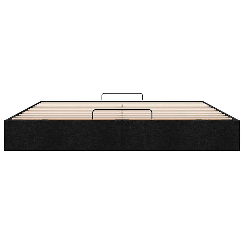 vidaXL Ottomán fekete szövet ágykeret matrac nélkül 200 x 200 cm