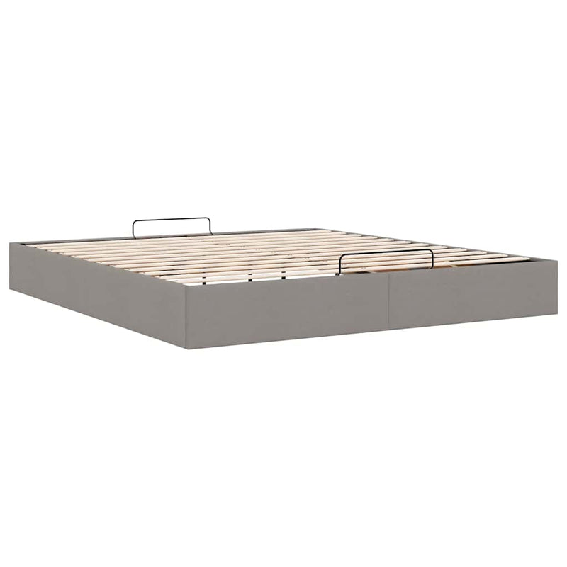 vidaXL Ottomán tópszínű szövet ágykeret matrac nélkül 200 x 200 cm
