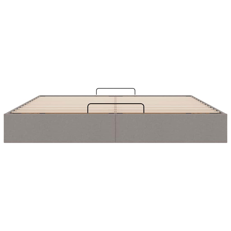 vidaXL Ottomán tópszínű szövet ágykeret matrac nélkül 200 x 200 cm