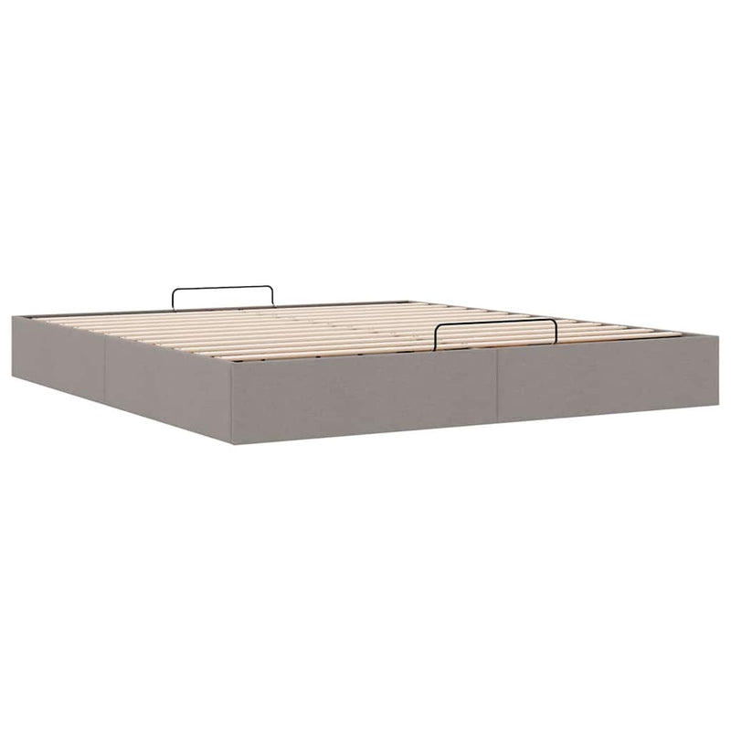 vidaXL Ottomán tópszínű szövet ágykeret matrac nélkül 200 x 200 cm