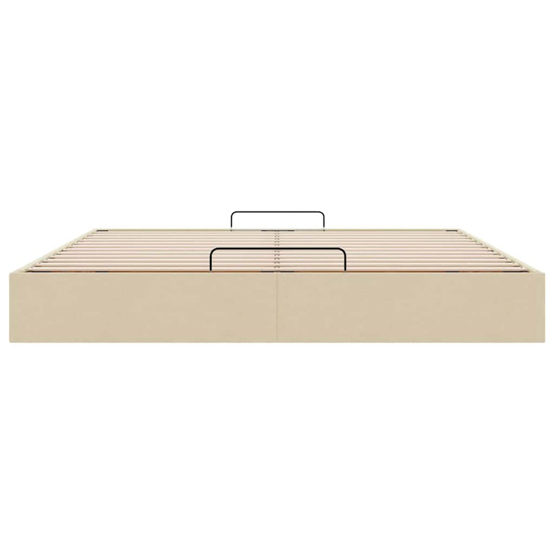 vidaXL Ottomán krémszínű szövet ágykeret matrac nélkül 200 x 200 cm