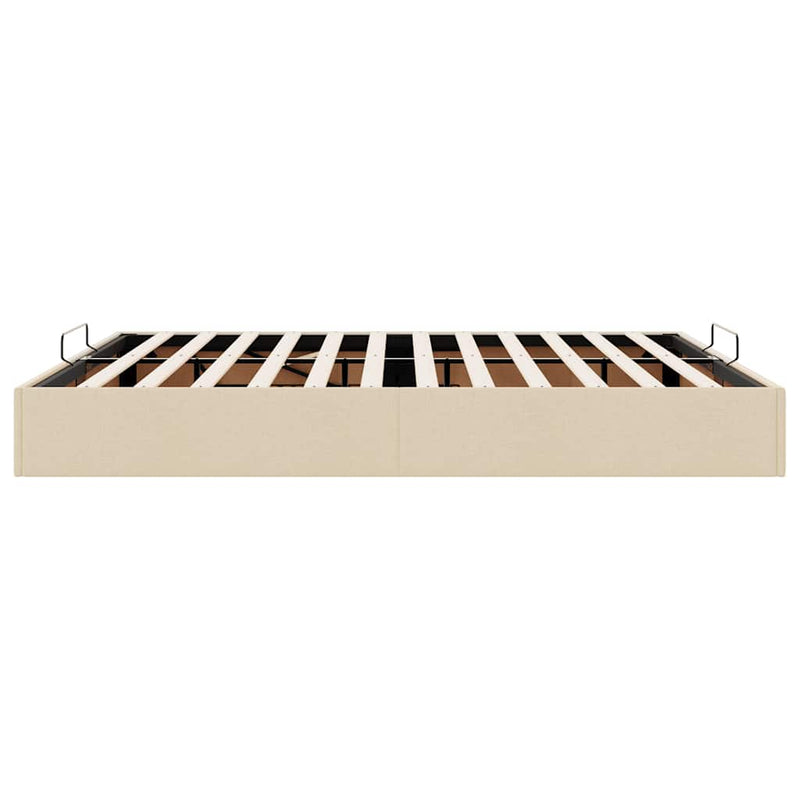 vidaXL Ottomán krémszínű szövet ágykeret matrac nélkül 200 x 200 cm