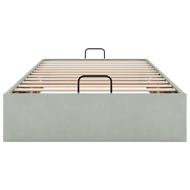 vidaXL Ottomán ágykeret matrac nélkül Világosszürke 80x200 cm bársony