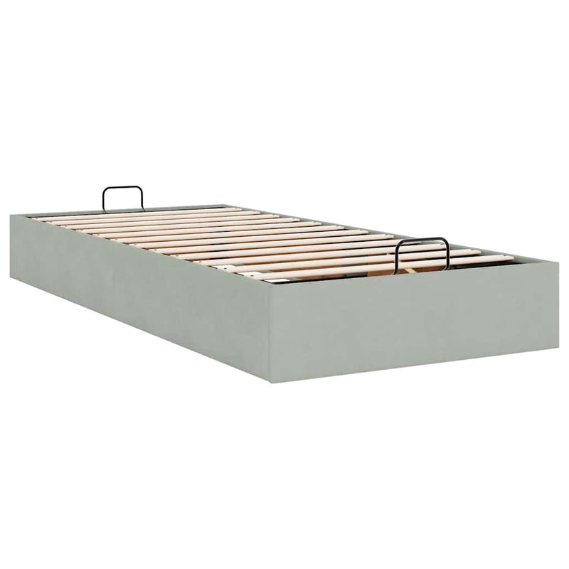 vidaXL Ottomán ágykeret matrac nélkül Világosszürke 80x200 cm bársony