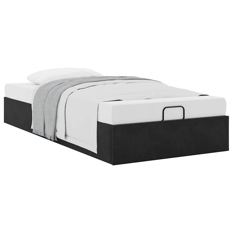 vidaXL Ottomán ágykeret matrac nélkül fekete 80x200 cm bársony
