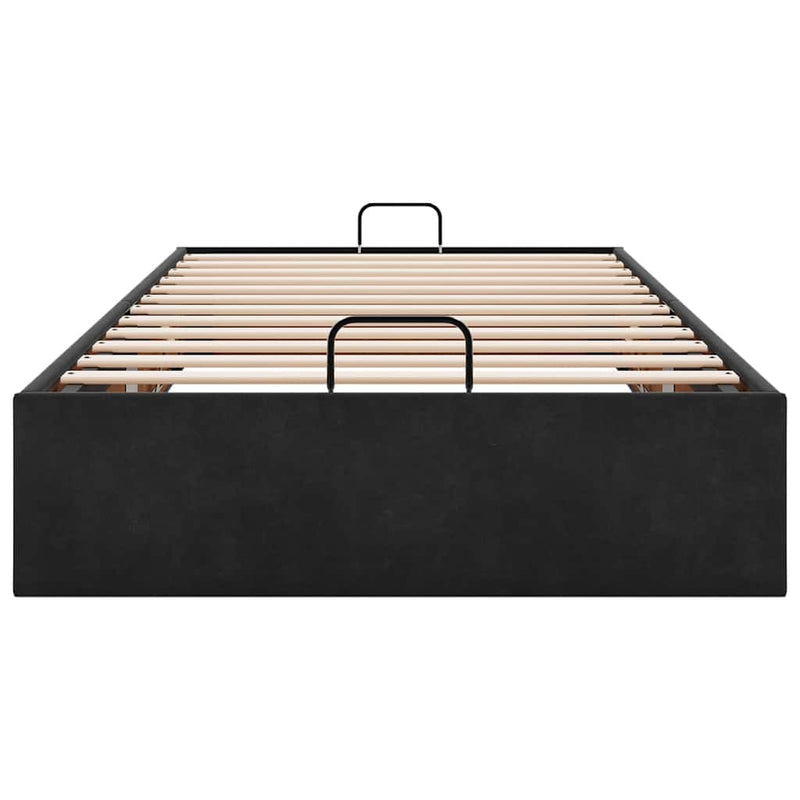 vidaXL Ottomán ágykeret matrac nélkül fekete 80x200 cm bársony