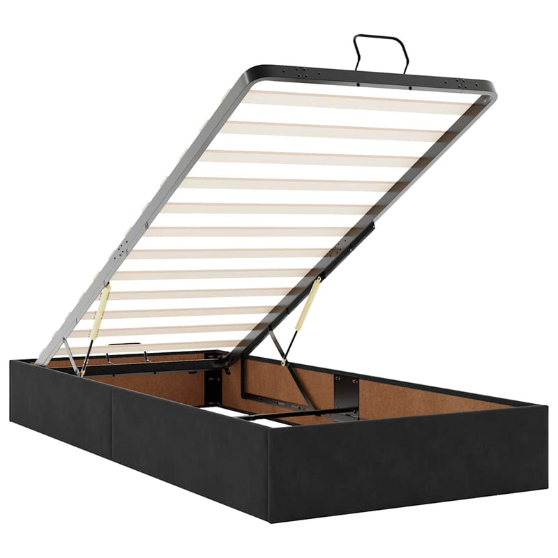 vidaXL Ottomán ágykeret matrac nélkül fekete 80x200 cm bársony