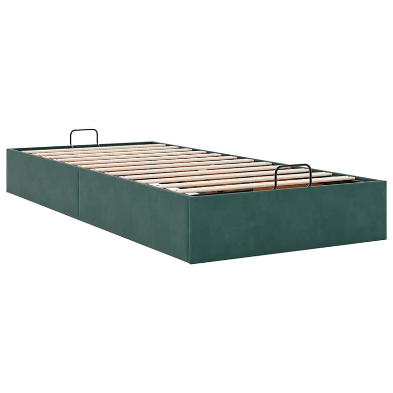 vidaXL Ottomán ágykeret matrac nélkül Sötétzöld 80x200 cm bársony