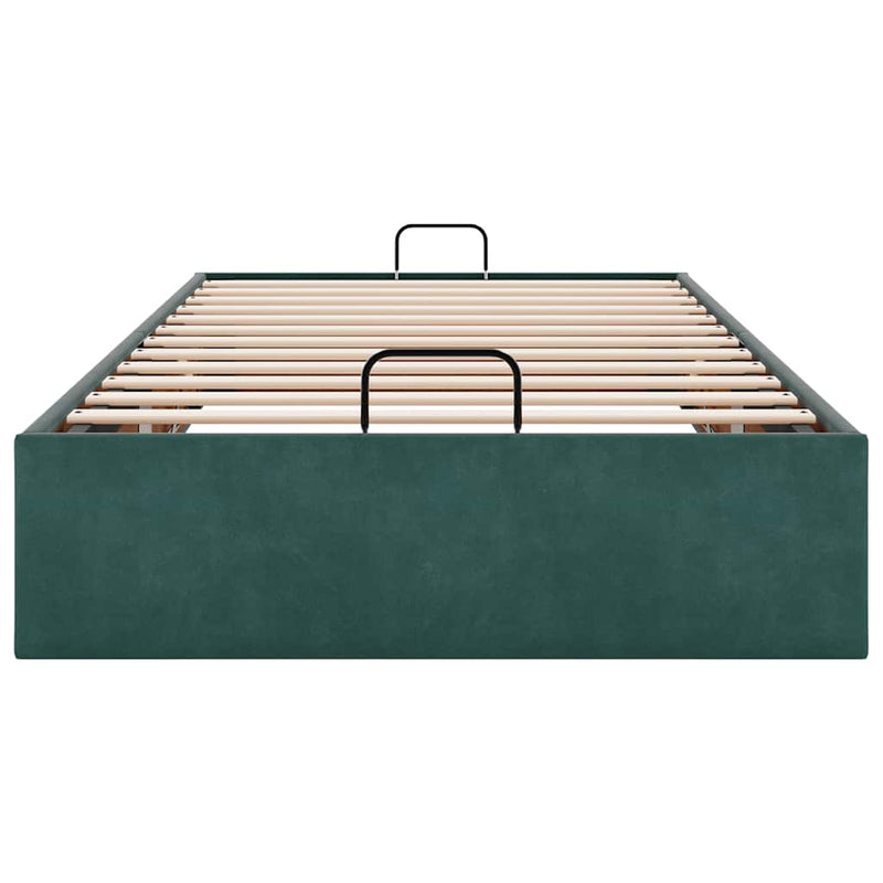 vidaXL Ottomán ágykeret matrac nélkül Sötétzöld 80x200 cm bársony