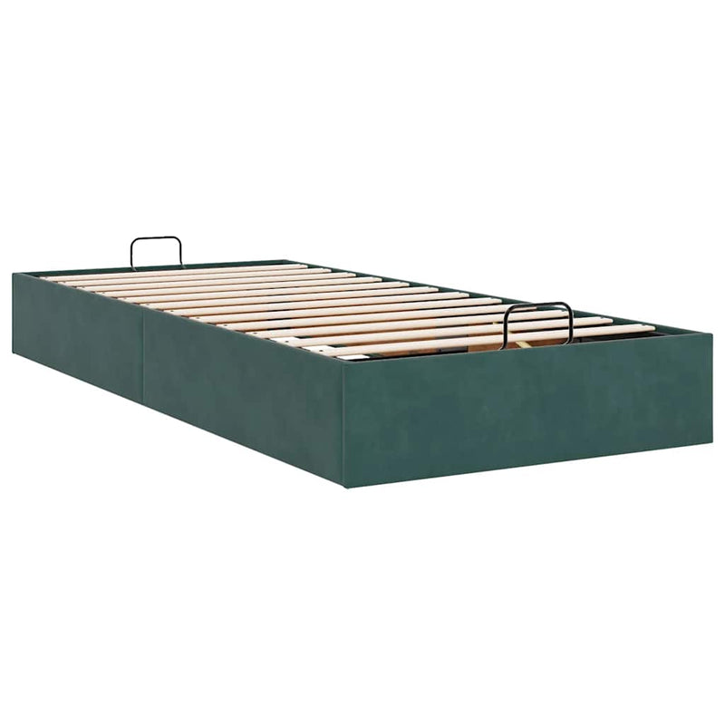 vidaXL Ottomán ágykeret matrac nélkül Sötétzöld 80x200 cm bársony