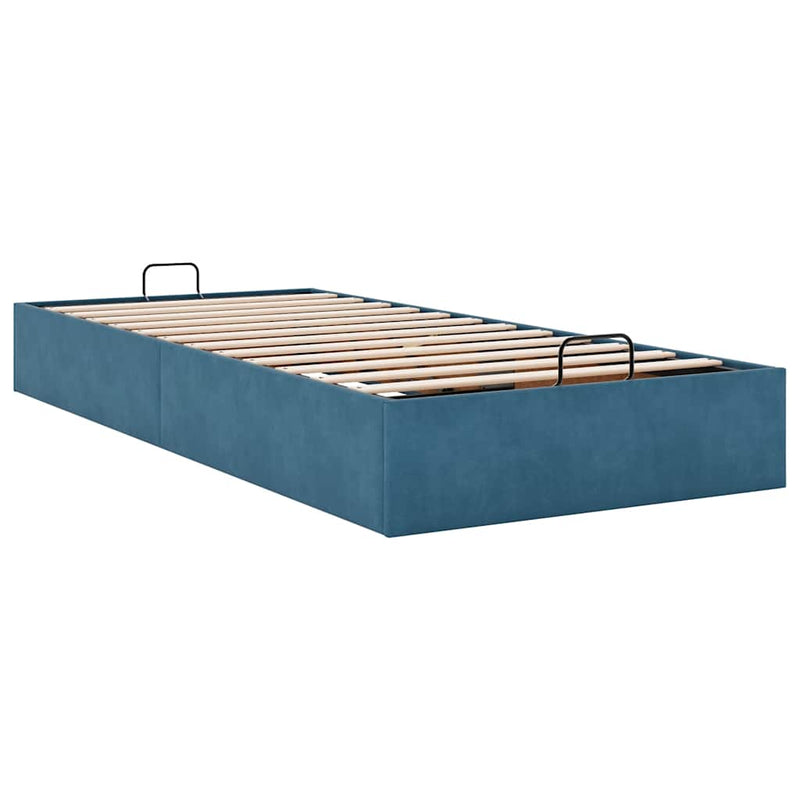 vidaXL Ottomán ágykeret matrac nélkül Sötétkék 80x200 cm bársony