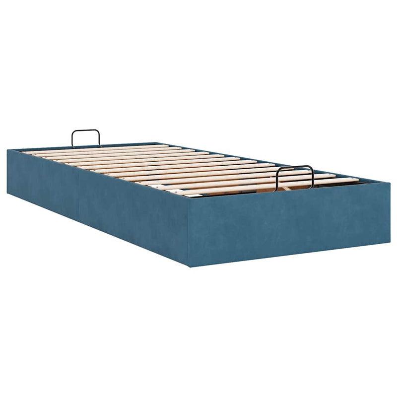 vidaXL Ottomán ágykeret matrac nélkül Sötétkék 80x200 cm bársony