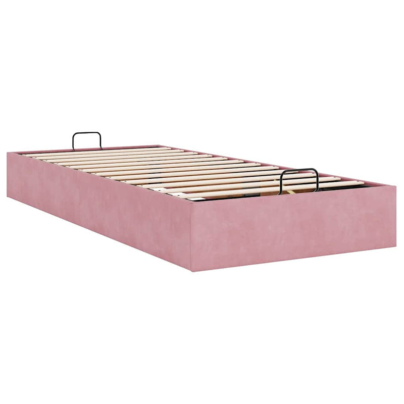 vidaXL Ottomán ágykeret matrac nélkül rózsaszín 80x200 cm bársony