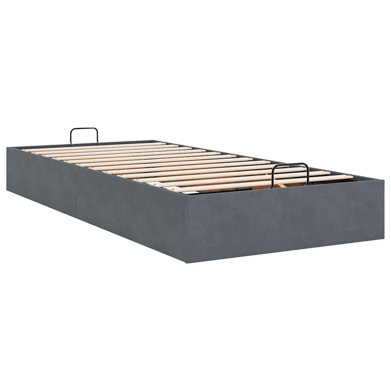 vidaXL Ottomán ágykeret matrac nélkül Sötétszürke 90x190 cm Velvet