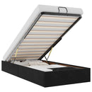 vidaXL Ottomán ágykeret matrac nélkül Fekete 90x190 cm Velvet