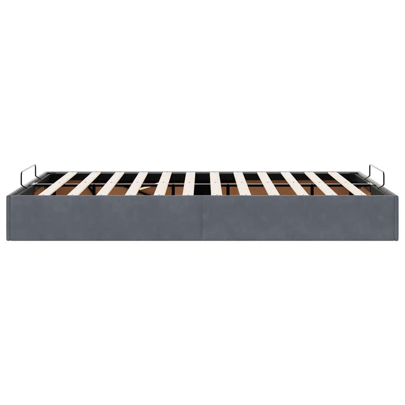 vidaXL Ottomán ágykeret matrac nélkül Sötétszürke 120x190 cm bársony