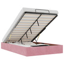 vidaXL Ottomán ágykeret matrac nélkül rózsaszín 120x200 cm bársony