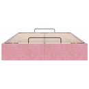 vidaXL Ottomán ágykeret matrac nélkül rózsaszín 120x200 cm bársony