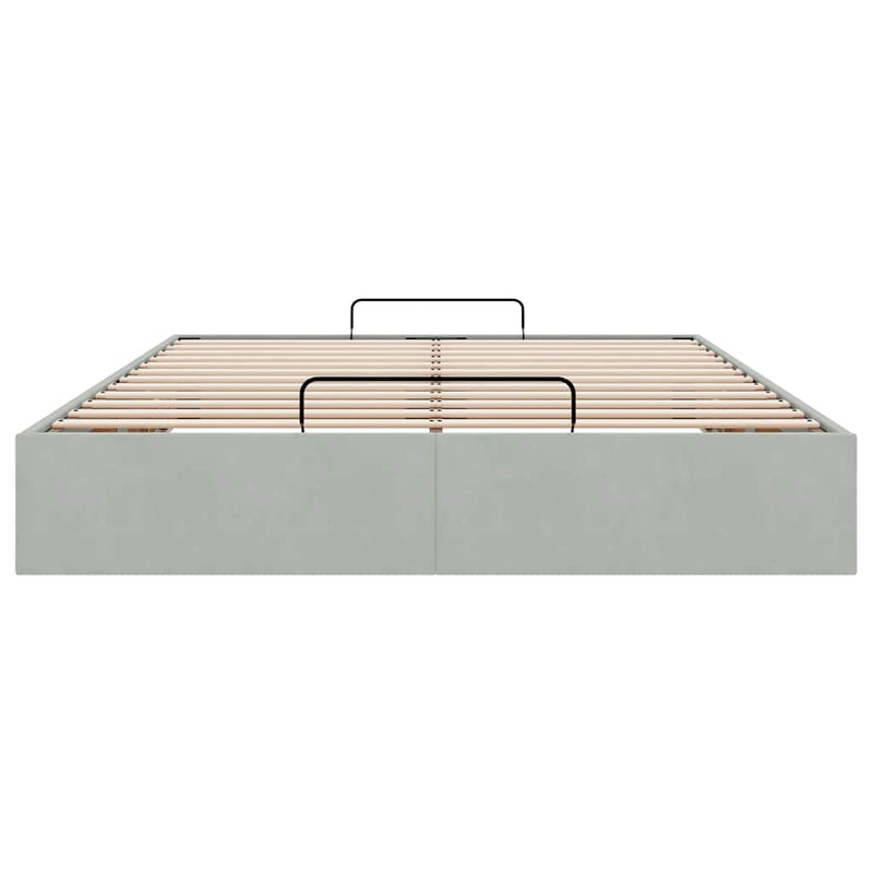 vidaXL Ottomán ágykeret matrac nélkül Világosszürke 140x190 cm bársony