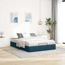 vidaXL Ottomán ágykeret matrac nélkül sötétkék 140x200 cm bársony