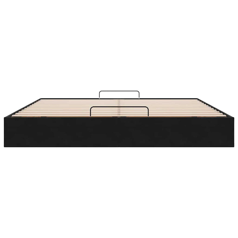 vidaXL Ottomán ágykeret matrac nélkül fekete 200x200 cm bársony