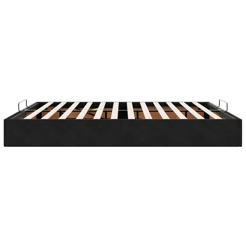 vidaXL Ottomán ágykeret matrac nélkül fekete 200x200 cm bársony