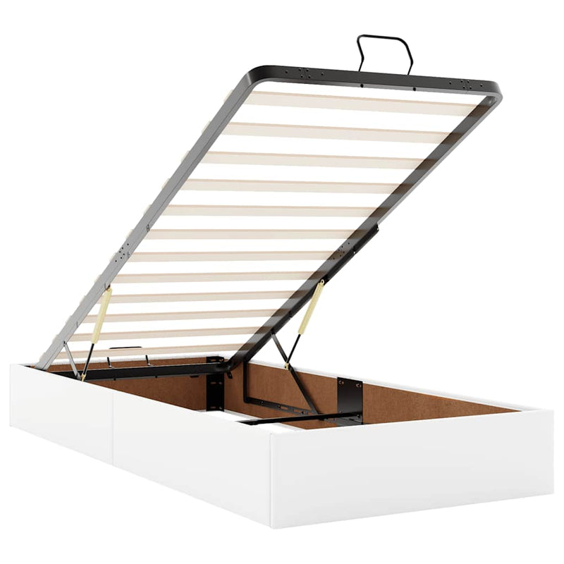 vidaXL Ottomán ágykeret matraccal Fehér 90x200cm műbőrrel