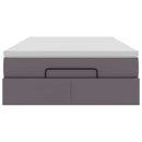 vidaXL Ottomán ágykeret matraccal Szürke 120x200cm műbőrrel