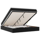 vidaXL Ottomán ágykeret matraccal Fekete 160x200cm műbőrrel