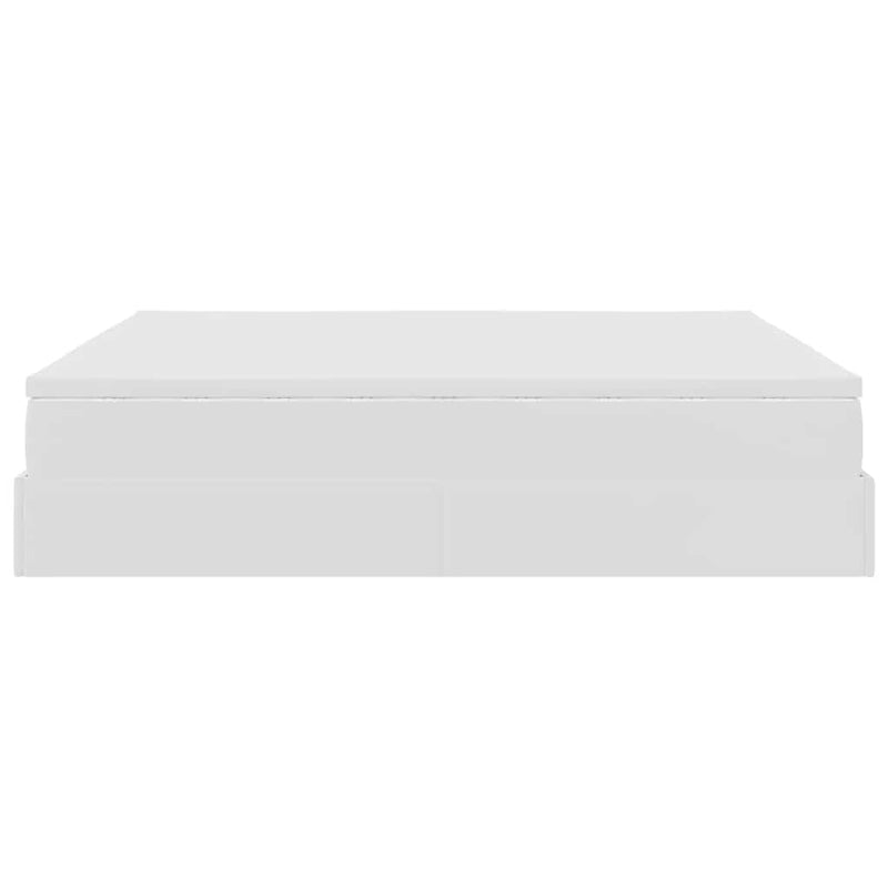 vidaXL Ottomán ágykeret matraccal Fehér 160x200cm műbőrrel