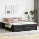 vidaXL Ottomán ágykeret matracokkal Fekete 200x200cm műbőr