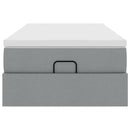 vidaXL Ottomán ágykeret matraccal világosszürke 80x200cm szövet