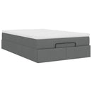 vidaXL Ottomán ágykeret matraccal sötét szürke 120x200cm szövet