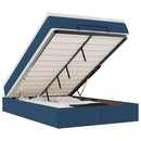 vidaXL Ottomán ágykeret matraccal kék 120x200cm szövet