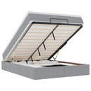 vidaXL Ottomán ágykeret matraccal világosszürke 140x190 cm szövet