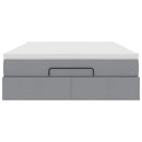 vidaXL Ottomán ágykeret matraccal világosszürke 140x190 cm szövet