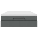 vidaXL Ottomán ágykeret matraccal sötét szürke 140x190cm szövet