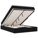 vidaXL Ottomán ágykeret matraccal fekete 140x190cm szövet