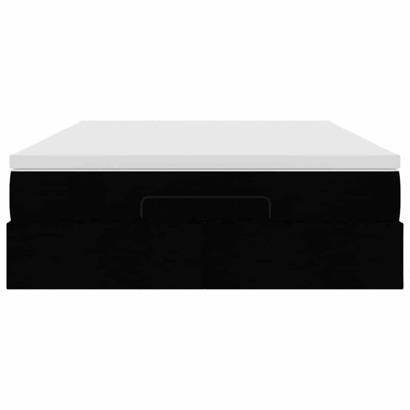 vidaXL Ottomán ágykeret matraccal fekete 140x190cm szövet