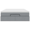 vidaXL Ottomán ágykeret matraccal világosszürke 140x200cm szövet