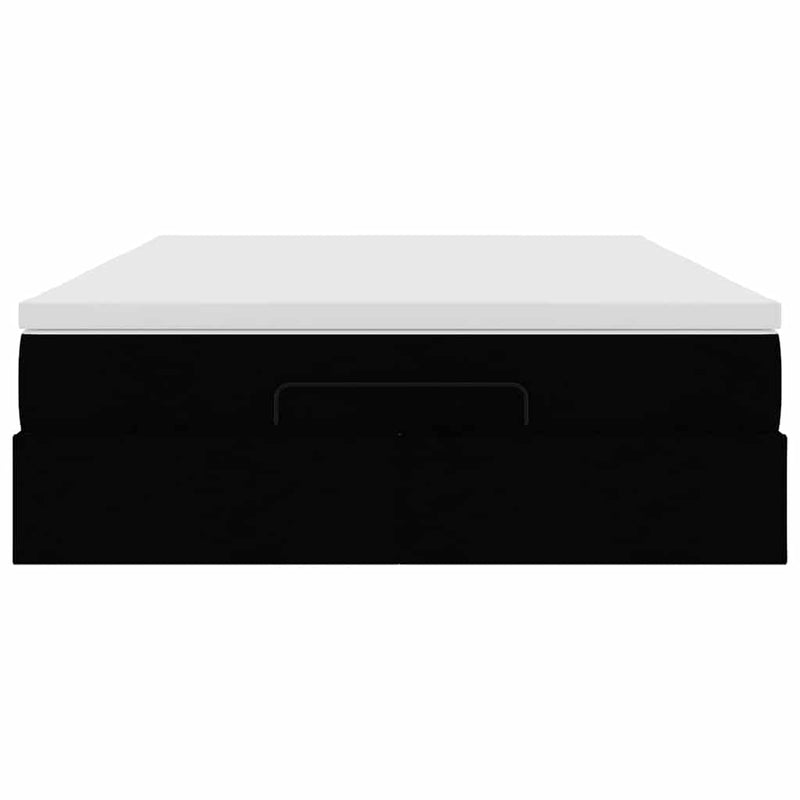 vidaXL Ottomán ágykeret matraccal fekete 140x200cm szövet