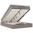 vidaXL Oszmán ágykeret matraccal tópszín 140x200cm szövet